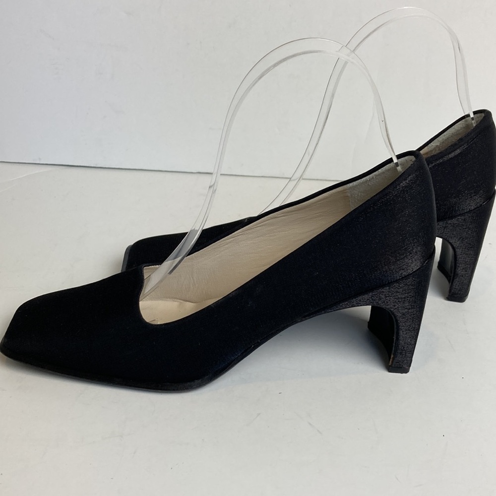 STUDIO DELMAN IRIDESCENT Shimmer Square Toe PUMPS Heels Sz 7.5 Workwear Retro